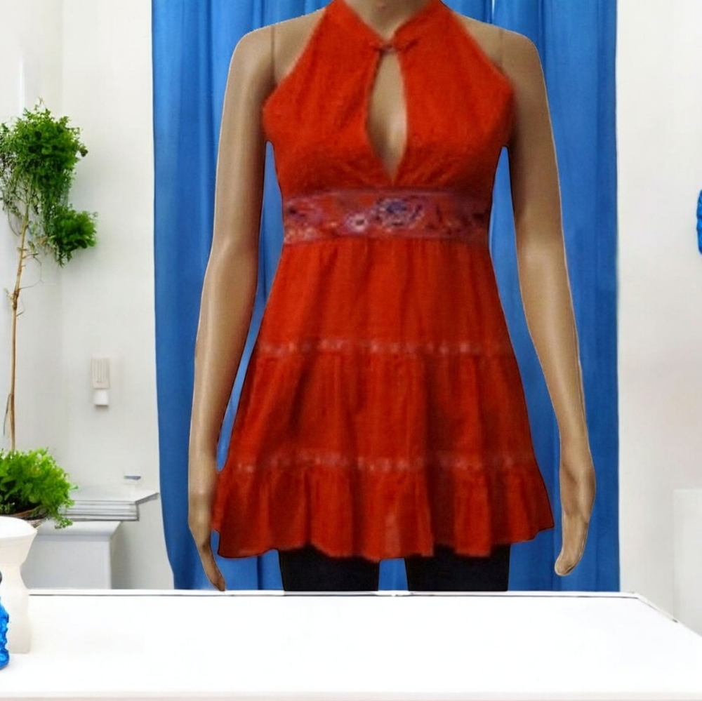 Free People Red Blouse Sleeveless Size 4